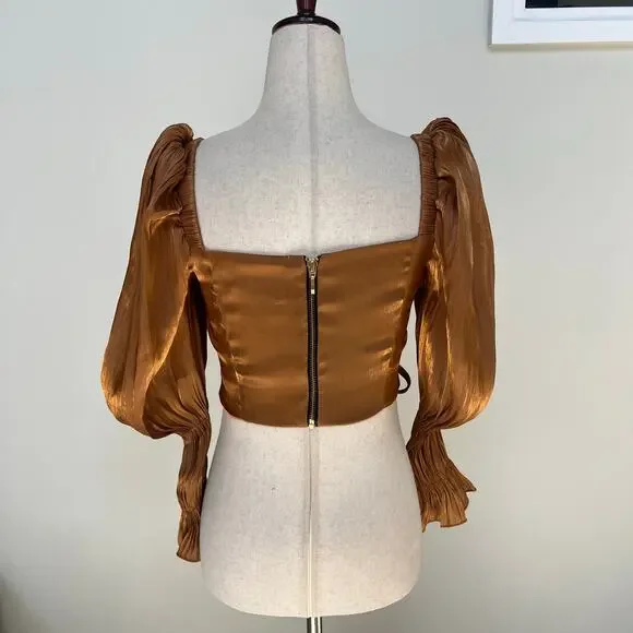 ELAN STUDIO Women's Dalgona Chiffon Dream Top Size M - Picture 4 of 8